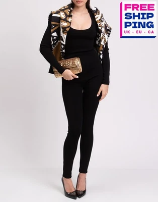 PVP €1450 DOLCE & GABBANA Mono Una Pieza IT40 US4 UK8 XS Negro Hecho en Italia Foto 1 de 4