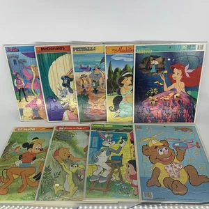 9 Vintage Large Frame Tray Puzzles Whitman Golden Disney Barbie Pitfall McDonald - Picture 1 of 12