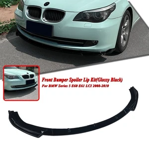 Car Gloss Black Front Bumper Spoiler Lip Splitter For BMW 5 Series E60 E61 08-10 - Picture 1 of 10