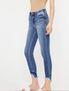 Kancan Jeans Dana Gr. 11/29 Blau Medium Wash Baumwolle Knöchel ausgefranster Saum Skinny Jeans - Bild 1 von 8