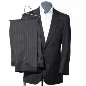 39R Jos A Bank Signature Dark-Gray Pinstriped Wool 2-Piece Suit 34x29 Trousers - Picture 1 of 14