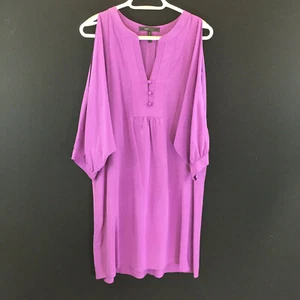 BCBGMAXAZRIA Damen 100 % Seide Kleid Cocoon Cold Shoulder Dolmanärmel Medium - Bild 1 von 7