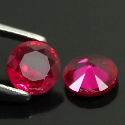 Natural Certified Burma Red Ruby 10x10 MM Round Cut Pair Stunning AAA+ Gemstone - Image 1 of 4
