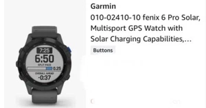 Garmin fenix 6 Pro Solar Edition 47mm Black Case with Slate Gray Silicone Band G - Picture 1 of 4
