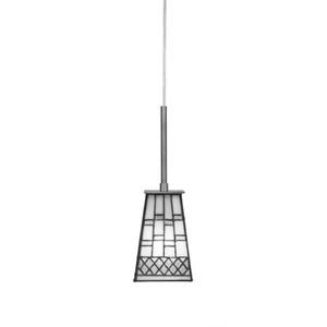 Toltec Apollo Cord Mini Pendant, Graphite, 5" SQ Pewter Tiffany - 572-GP-9104 - Picture 1 of 1