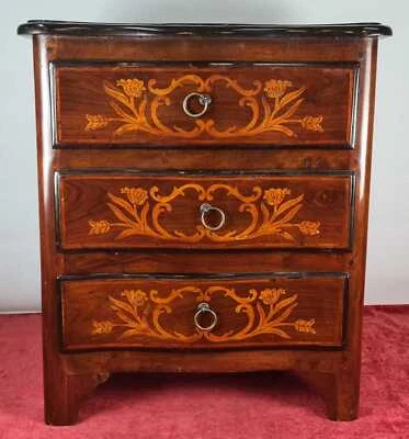 TIROIR ANCIEN EN BOIS. 3 TIROIRS. MARQUETERIA EN BOIS. XXE SIÈCLE. - Photo 1/2