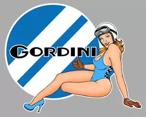GORDINI left Pin Up gauche Sticker vinyle laminé - Picture 1 of 1