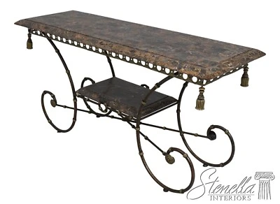 L66765: French Style Marble Top Metal Base Pastry Console Table - Image 1 of 4