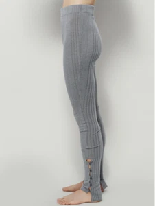 NEU Gr. M Free People Leggings Intimate Knopfleiste grau HiLo Saum Rippstrick - Bild 1 von 4