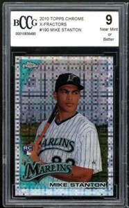 2010 Topps Chrome X-Fractors #190 Mike Stanton Rookie Card BGS BCCG 9 Near Mint+