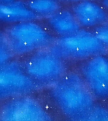 Moda Fabric Nature's Glory Blue Night Sky Stars Cotton 3-3/4Y x 44" Width - Image 1 of 3