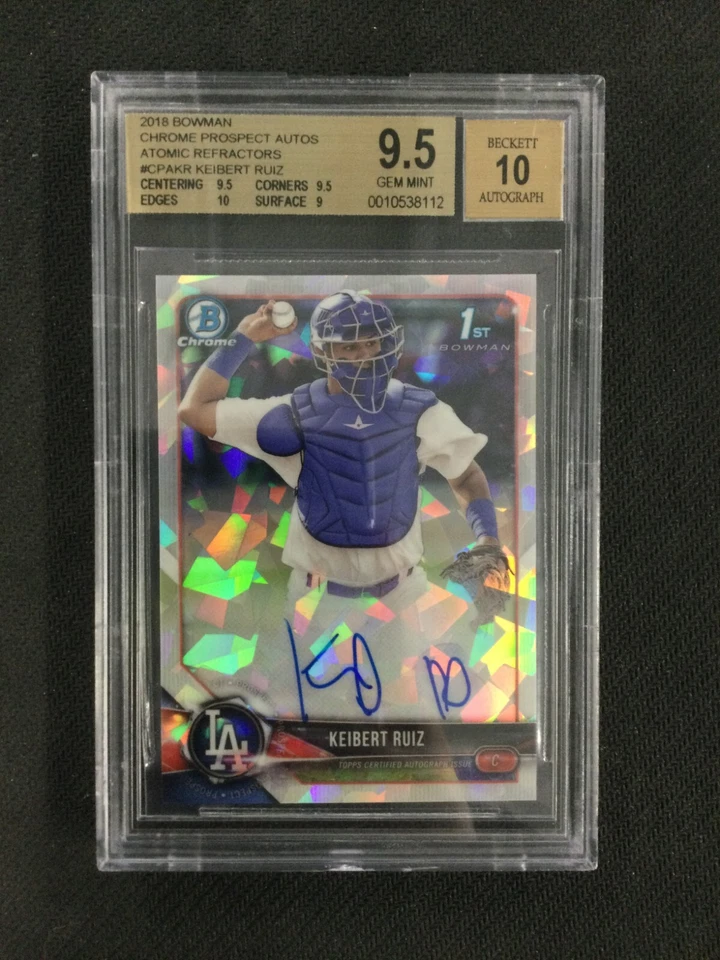 BGS 9.5 2018 Bowman Chrome 1st #CPA-KR Keibert Ruiz Atomic Refractor Auto /150 - Image 1 of 2