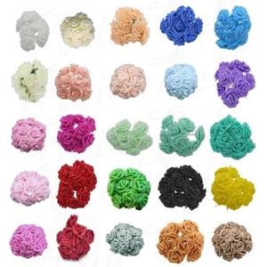 20 piezas 7 cm Flores Artificiales con Tallos Espuma Rosa Falsa Novia Ramo Boda - Imagen 1 de 41