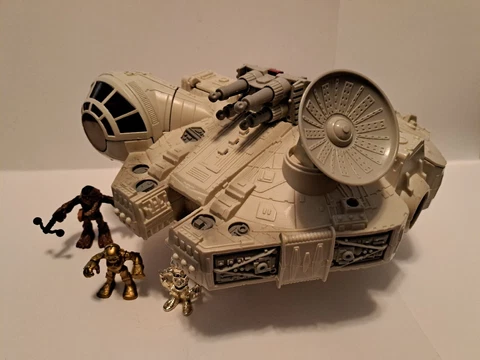 Star Wars Vintage Galactic Heroes Millennium Falcon 2001 W/Figures Sounds Work Cover