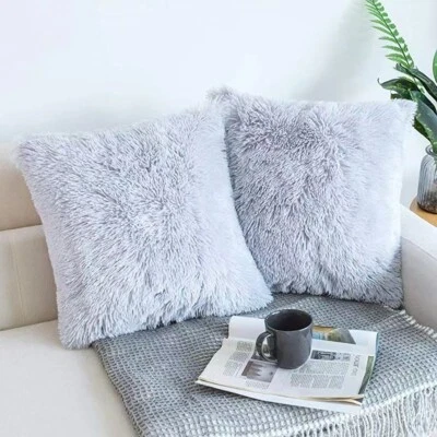 40CM 45CM 50CM Gradient Plush Pillow Cover Sofa Cushion Car Seat Bed Headrest - Image 1 of 4