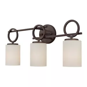 Forte Lighting 3-Light 23" Bath Bar, Antique Bronze/Satin Opal - 5080-03-32 - Picture 1 of 1