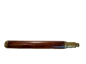 19th C T. Harris & Son wood and brass spyglass 31" - Picture 1 of 11