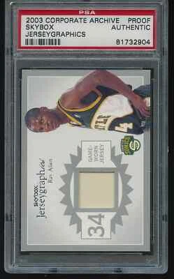 Ray Allen 2003-04 Skybox Corporate Archive Jerseygraphics Authentic Proof PSA  - Image 1 of 2