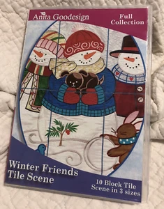 Anita Goodesign Winter Friends Tile Scene. Machine Embroidery Designs CD - Picture 1 of 2