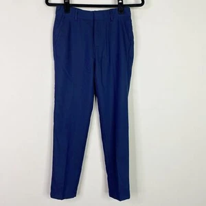 Zara Boy's Navy Blue Slim Fit Adjustable Waist Dress Pant Size 9 - Picture 1 of 8