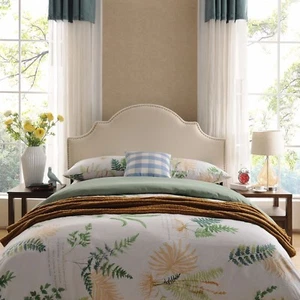 Gwenyth Studded Border Fabric Queen/Full Headboard - Picture 1 of 15
