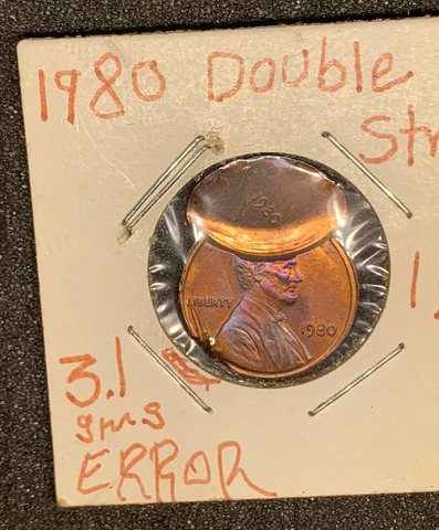 1980 1c Double Struck Error Rare Cover