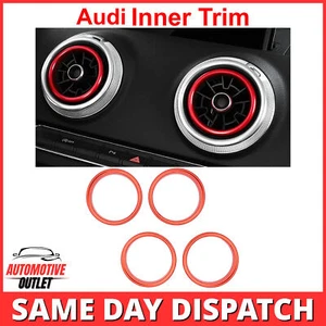 4X INNENLUFTAUSSTRÖMERRING ABDECKUNG ZIERLEISTE AUSLASS FÜR AUDI A3 S3 RS3 8V 2012-2019, ROT - Bild 1 von 10