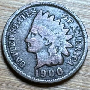 PIECE DE 1 CENT TÊTE D´INDIEN USA 1900 (1240) ANNÉE RECHERCHÉE - Imagen 1 de 2