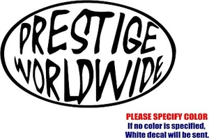 "Calcomanía PRESTIGE MUNDIAL pegatina divertida vinilo coche ventana parachoques camión portátil 7" - Imagen 1 de 3