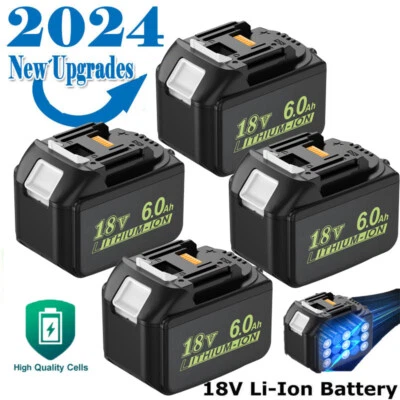 DREAMDASH 4/2X Para Batería Makita 18V 3Ah 6Ah BL1860B BL1850B BL1840B BL1830B BL1860 LED