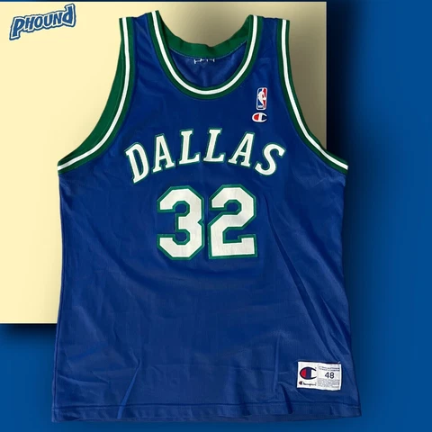 Vintage 90's Champion Jamal Mashburn Dallas Mavericks Jersey Mens Sz 48 Cover