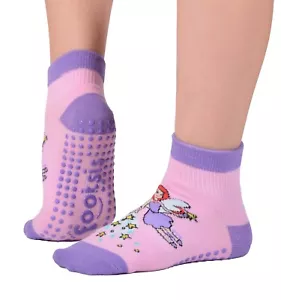 Footsis Non Slip Grip Socks for Yoga, Pilates, Barre, Home - Style “Fairy" - Picture 1 of 6