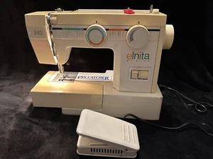 100% Working Elnita 245 Sewing Machine Made By Elna With Pedal And Power Cord - Picture 1 of 12