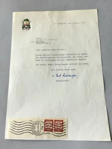 KARL GNÄDINGER †1995 Bischof Freiburg signed Brief 21 x 30 Autogramm - Bild 1 von 1