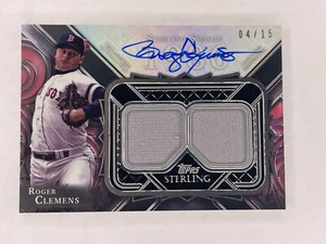 2022 Topps Sterling Roger Clemens Dual Patch Autograph /15 Red Sox Card - Picture 1 of 2