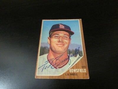 1962 Topps Ted Bowsfield Signed Card #369 Autograph Los Angeles Angels - Image 1 of 2