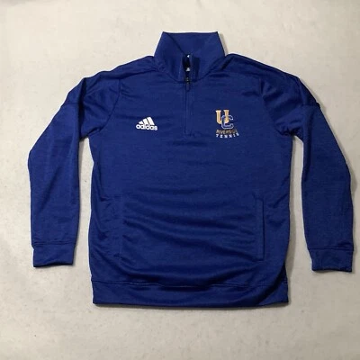 UC Riverside Tennis Adidas Size Large 1/4 Zip Blue Mens Sweater Climalite - Image 1 of 4