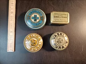 Lotto scatole in latta tin box farmacia unguento vaselina pura vintage - V C - Picture 1 of 3