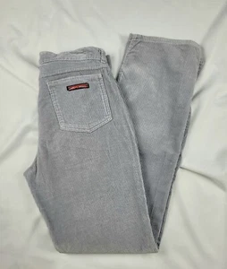 VTG 70/80s BRITTANIA Grey Corduroy Pants Sz W33 L34 British Flag Tag Pocket - Picture 1 of 5