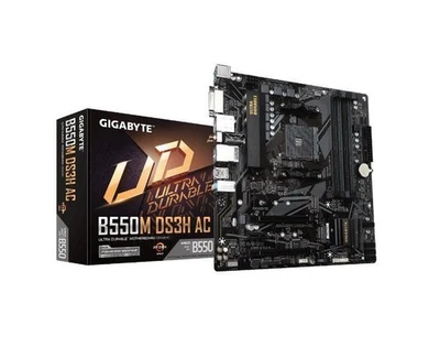 Gigabyte AM4 Motherboard AMD B550 Micro ATX B550M DS3H AC - Image 1 of 4
