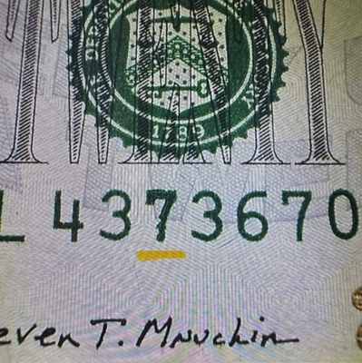 One (1) 2017 $20 Note w/Over-Ink Error on the Upper & Lower #7’s! - Image 1 of 4