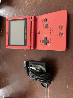 Nintendo Game Boy Advance SP GBA Red Handheld Console System AGS-001 HAS SOUND - Image 1 of 4