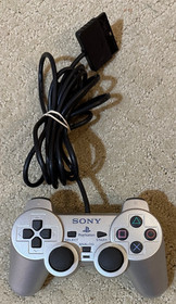 Genuine Oem Sony PS2 Dualshock 2 Controller Silver Playstation 2 Tested Works