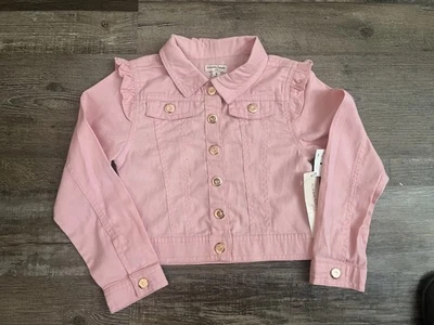 Chaqueta Jean Nanette Lepore Nueva con Etiquetas Rara Rosa Niñas Talla 6 Volantes Ligera Foto 1 de 4