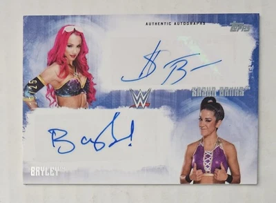 2017 Topps WWE Undisputed Dual Auto /25 Bayley Sasha Banks Mercedes Mone - Image 1 of 2