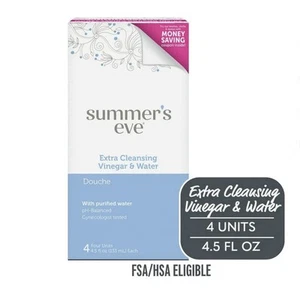 Summer's Eve Douche, Extra Cleansing Vinegar & Water, 4 Units, 4.5 oz Each - Picture 1 of 10