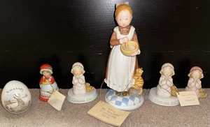 Lotto 6 Figurine Vintage Holly Hobbie Miniature Ceramica Porcellana Edizione Limitata - Foto 1 di 24