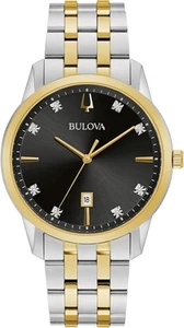 Bulova Herren Classic Diamond Sutton 3-Zeiger Quarz Uhr, 40mm Bicolor/Gold - Bild 1 von 5