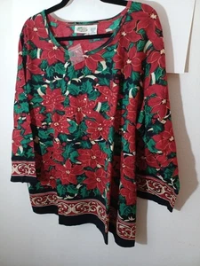 Collections ETC 100% Vintage Cotton Christmas Holiday Pullover Top New XXL - Picture 1 of 10