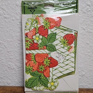 Vintage Ambassador Hallmark Einladungen 8 Ct Erdbeerkorb Party MCM 70er/80er - Bild 1 von 2